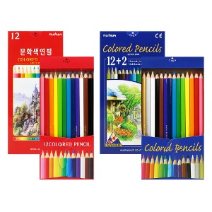 문화 일반 지함색연필 12색/12+2색 전문가용/학생용색연필 미술색연필 색연필세트